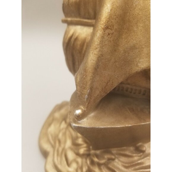 Spanish Galleon Clipper Ship Plaster Book Ends Nautical Beach House Pair Two - Picture 8 of 11